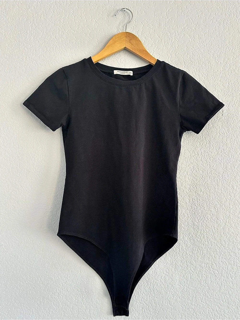 Mango Black Short Sleeve Bodysuit Size XS Like New